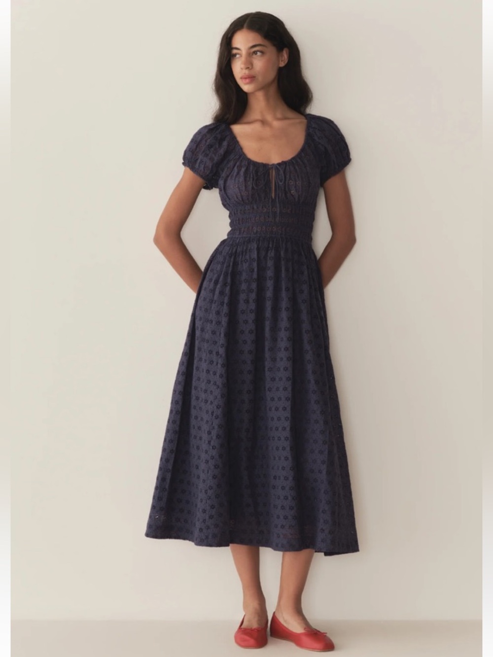 Dôen Quinn Dress - Adriatic Eyelet / navy blue/ xxs/ NWT